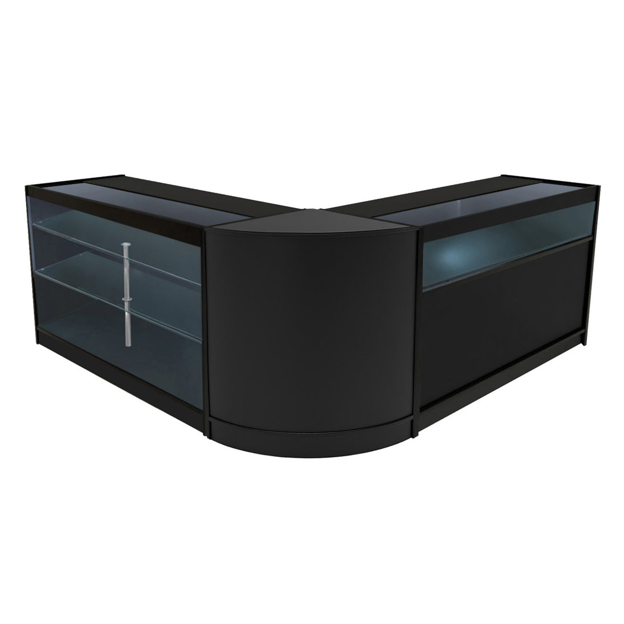 Set Mostradores Comerciales con Luz LED "TRITON" CM60 + K1500 + B1500 – Negro