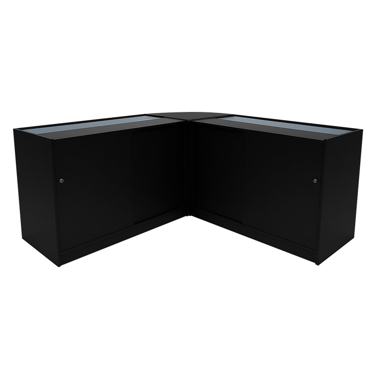 Set Mostradores Comerciales con Luz LED "TRITON" CM60 + K1500 + B1500 – Negro