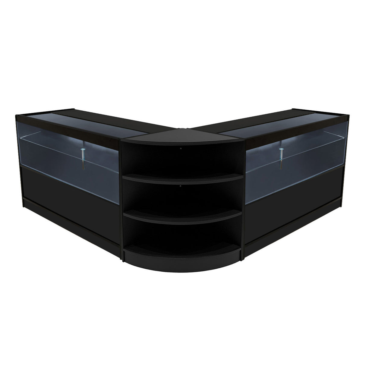 Set Mostradores Comerciales con Luz LED "ANDROMEDA" LM60+ 2x C1500  – Negro