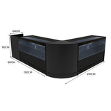 Set Mostradores Comerciales con Luz LED "PHOENIX" CM60 + 2xC1500 + TB60 – Negro