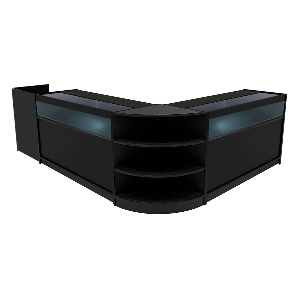 Set Mostradores Comerciales con Luz LED "SAGITTARIUS " LM60 + 2xB1500 + TB60 – Negro