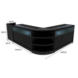Set Mostradores Comerciales con Luz LED "SAGITTARIUS " LM60 + 2xB1500 + TB60 – Negro