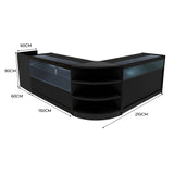 Set Mostradores Comerciales con Luz LED "EUROPA" LM60 + B1500 + C1500 + TB60 – Negro