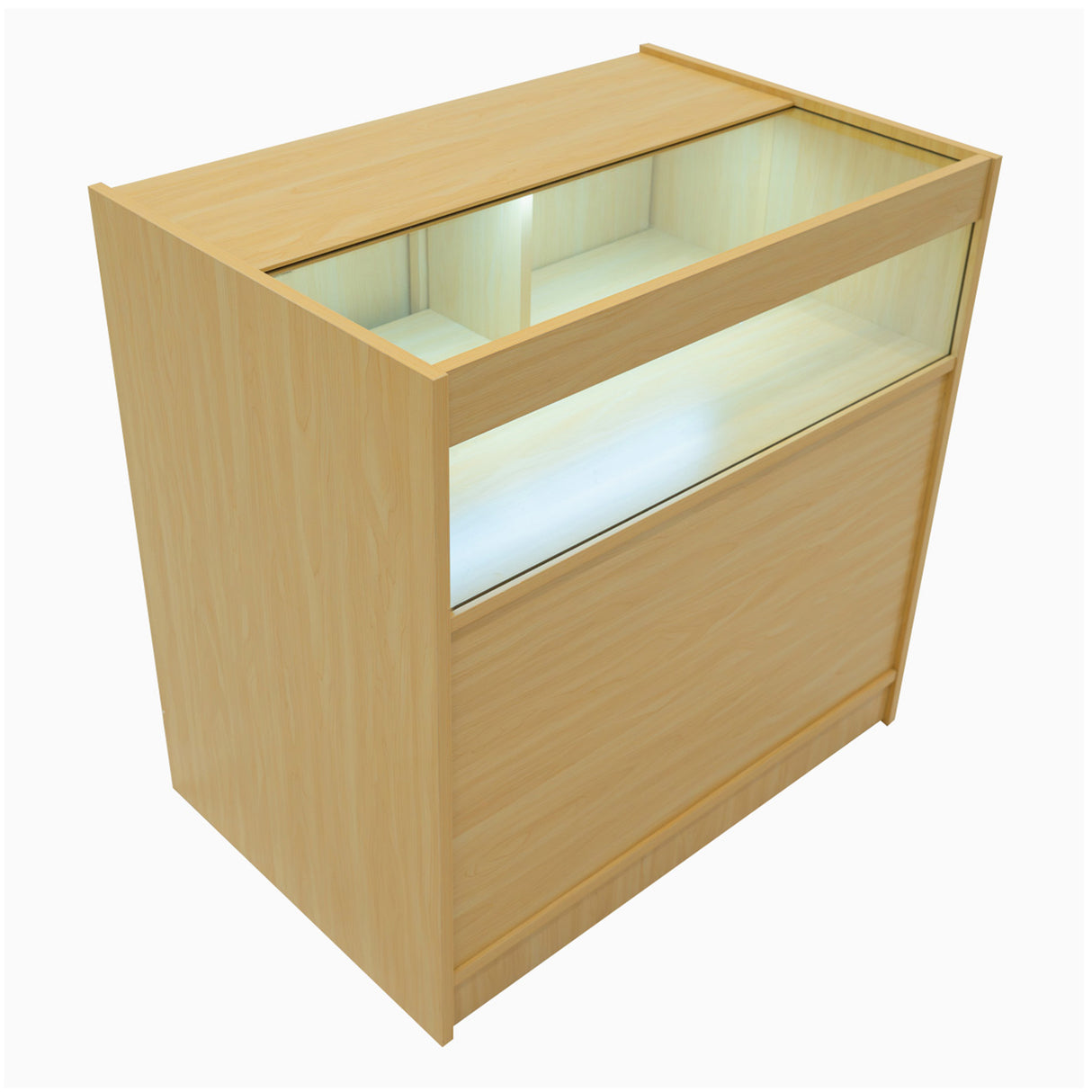 Set Mostradores Comerciales con Luz LED "ADONIS" CM60 + B900 + C900 – Arce