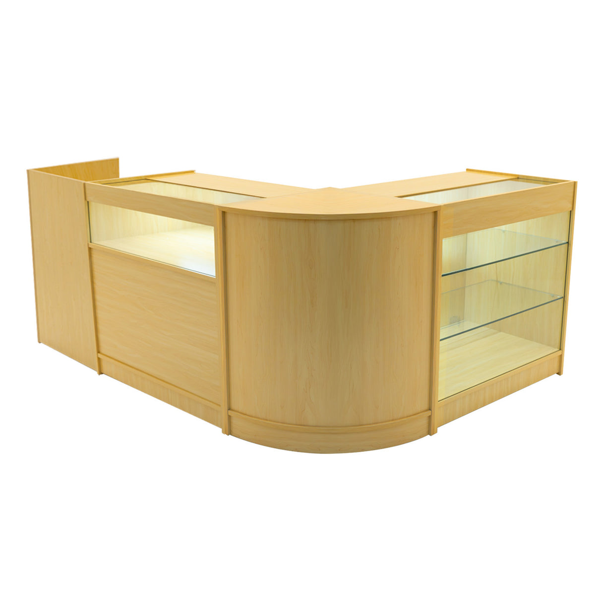 Set Mostradores Comerciales con Luz LED "POLARIS" CM60 + B900 + K900 + TB60 – Arce