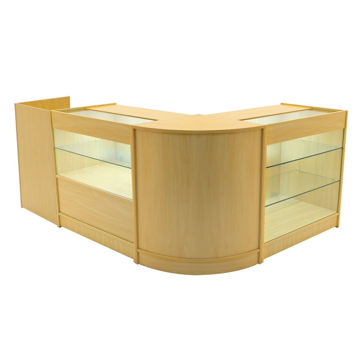 Set Mostradores Comerciales con Luz LED "VEGA" CM60 + K900 + C900 + TB60 – Arce