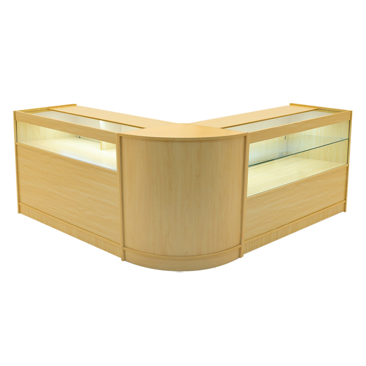 Set Mostradores Comerciales con Luz LED "ADONIS" CM60 + B1200 + C1200 – Arce