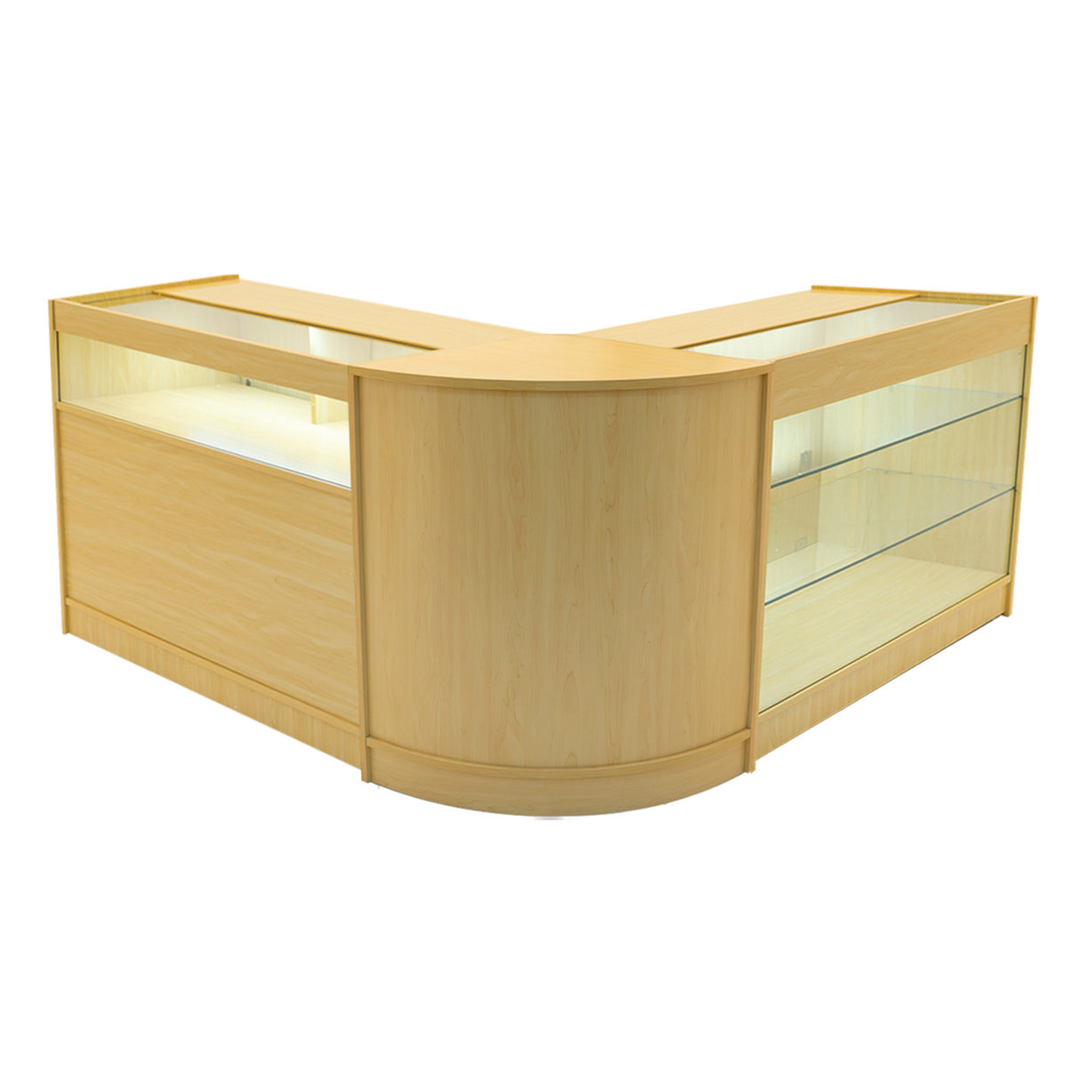 Set Mostradores Comerciales con Luz LED "TRITON" CM60 + K1200 + B1200 – Arce