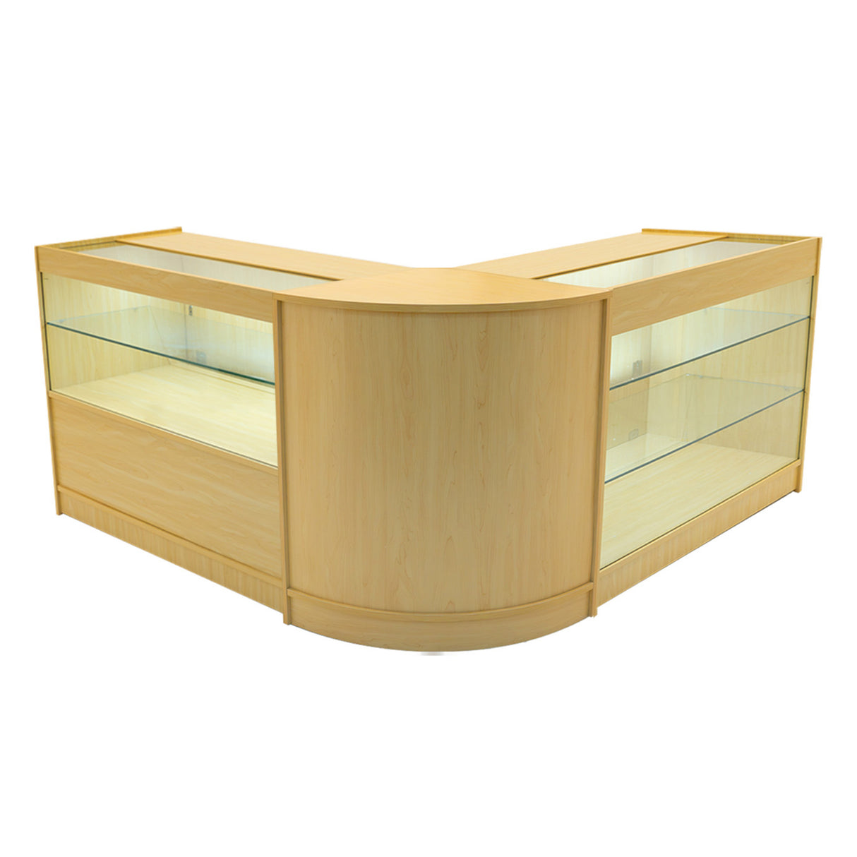 Set Mostradores Comerciales con Luz LED "HERA" CM60 + K1200 + C1200 – Arce
