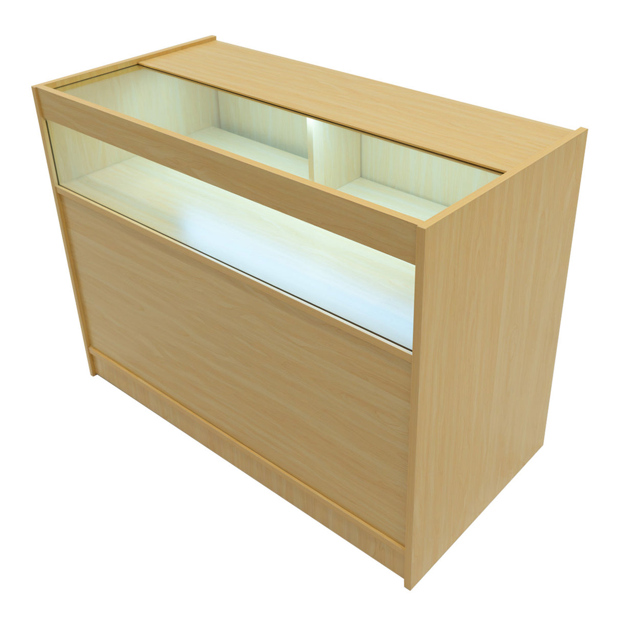 Set Mostradores Comerciales con Luz LED "EUROPA" LM60 + B1200 + C1200 + TB60 – Arce