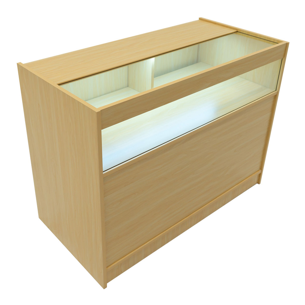 Set Mostradores Comerciales con Luz LED "HYPERION" LM60 + B1200 + K1200 + TB60 – Arce