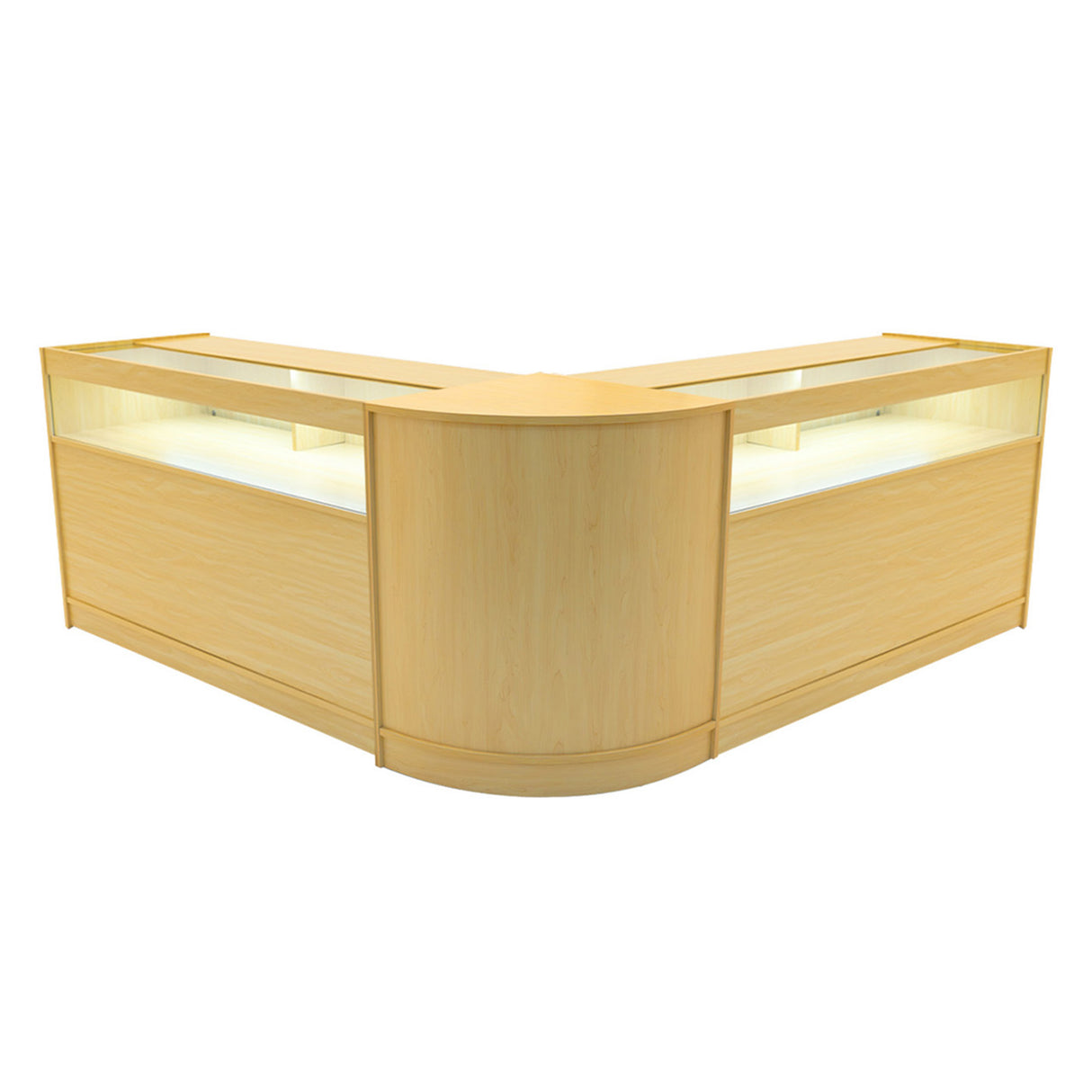 Set Mostradores Comerciales con Luz LED "IRIS"  CM60+ 2x B1500 – Arce