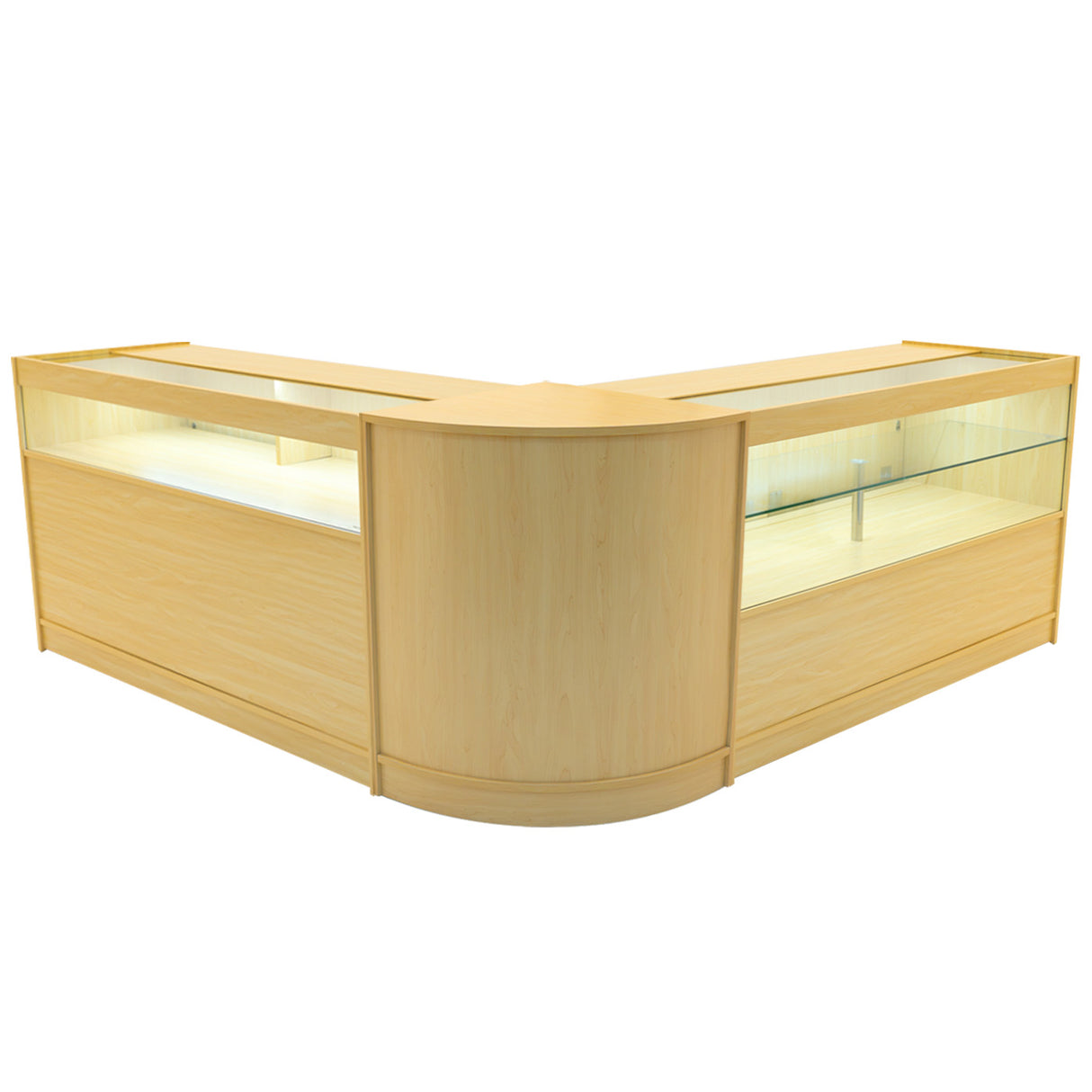 Set Mostradores Comerciales con Luz LED "ADONIS" CM60 + B1500 + C1500 – Arce