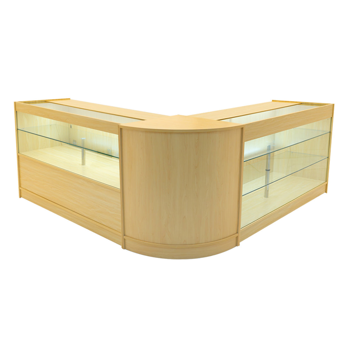 Set Mostradores Comerciales con Luz LED "HERA" CM60 + K1500 + C1500 – Arce
