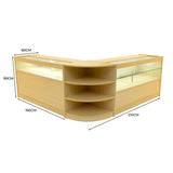 Set Mostradores Comerciales con Luz LED "HARMONIA" LM60 + B1500 + C1500 – color Arce