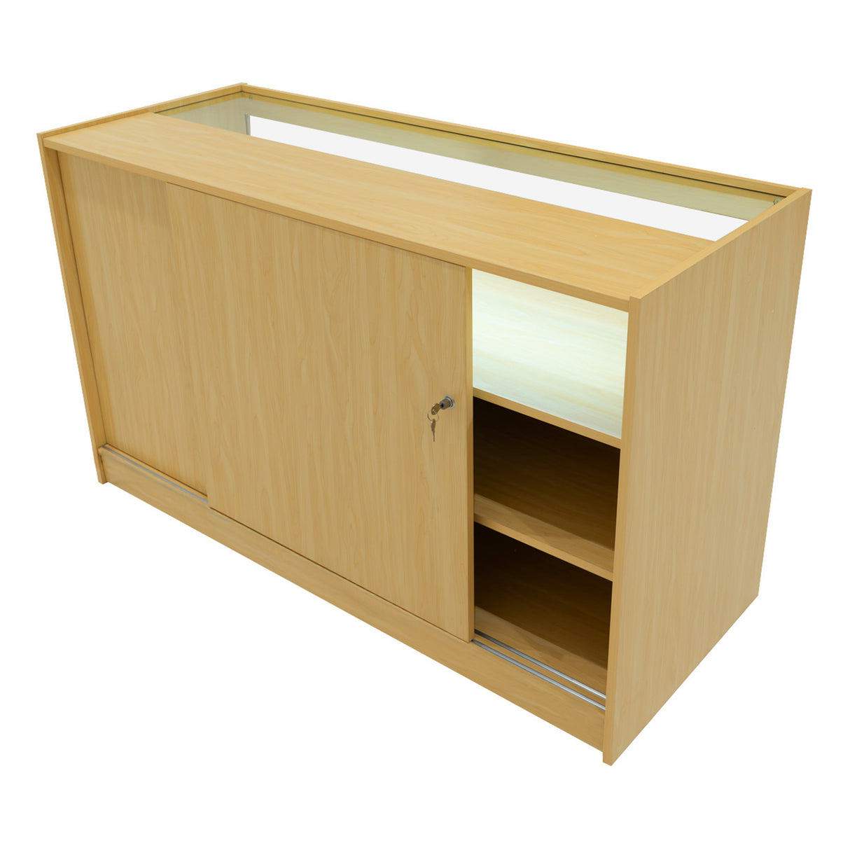 Set Mostradores Comerciales con Luz LED "LUNA" CM60 + 2xB1500 + TB60 – Arce