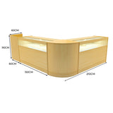 Set Mostradores Comerciales con Luz LED "LUNA" CM60 + 2xB1500 + TB60 – Arce