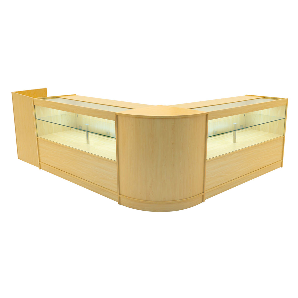 Set Mostradores Comerciales con Luz LED "PHOENIX" CM60 + 2xC1500 + TB60 – Arce