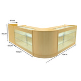 Set Mostradores Comerciales con Luz LED "ARIES" CM60 + 2xK1500 + TB60 – Arce