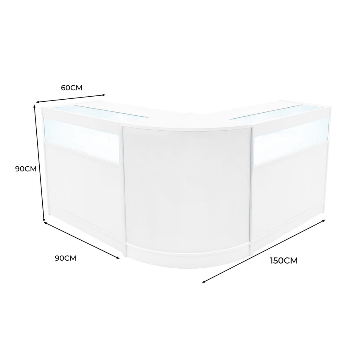 Set Mostradores Comerciales con Luz LED "IRIS"  CM60+ 2x B900 – Blanco