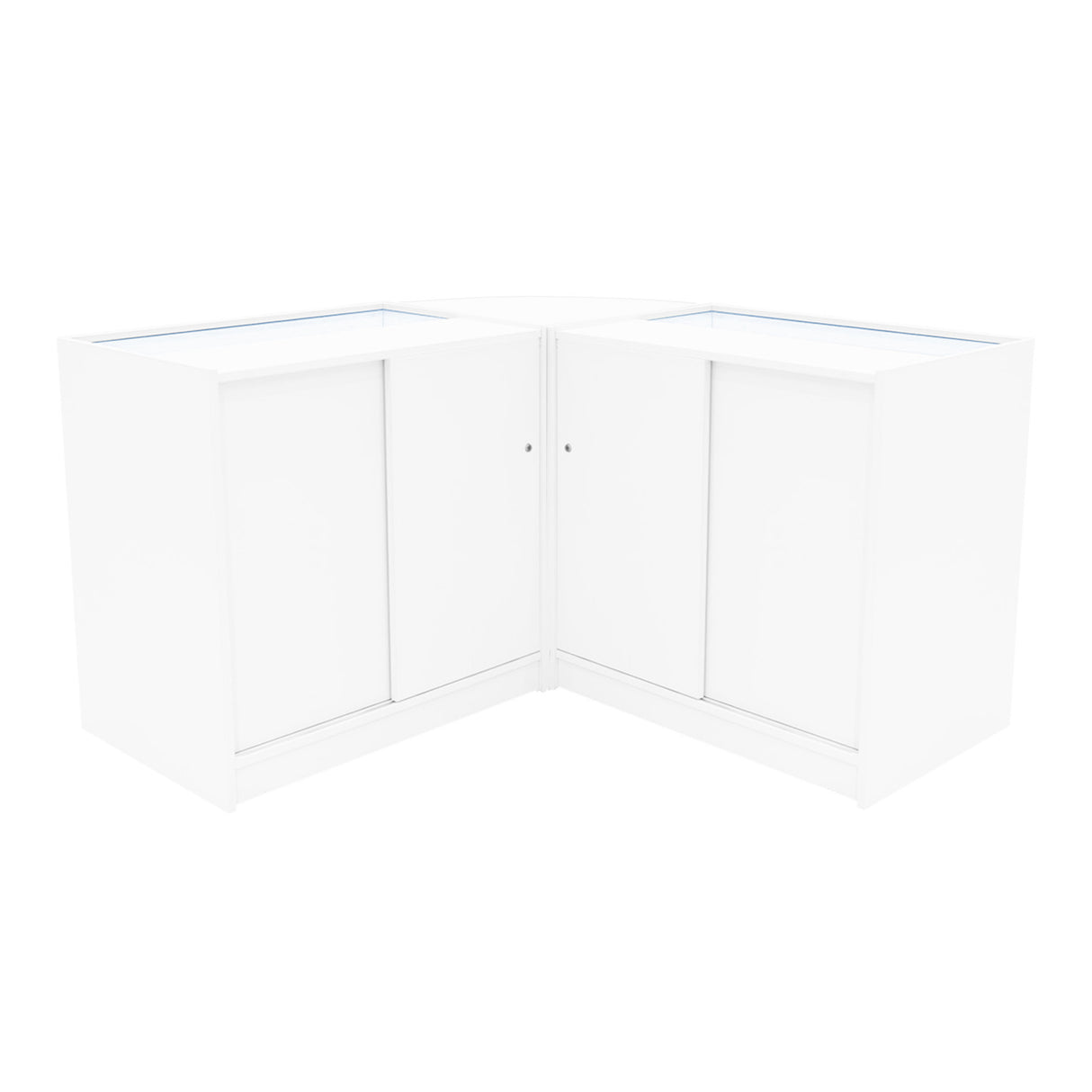 Set Mostradores Comerciales con Luz LED "HELIOS"  CM60+ 2x K900 – Blanco
