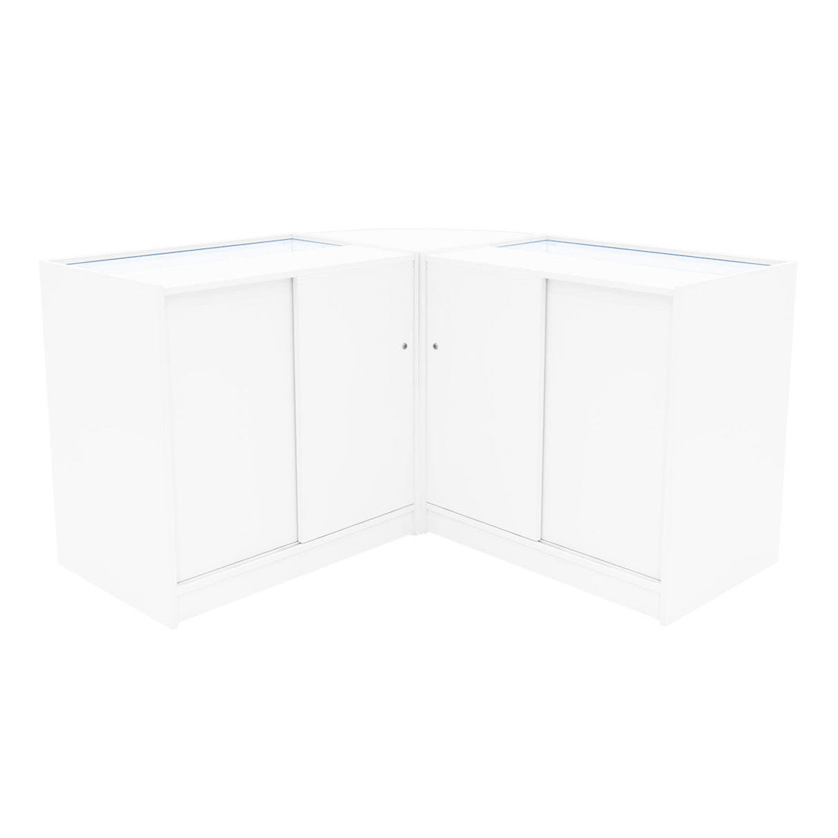 Set Mostradores Comerciales con Luz LED "ADONIS" CM60 + B900 + C900 – Blanco