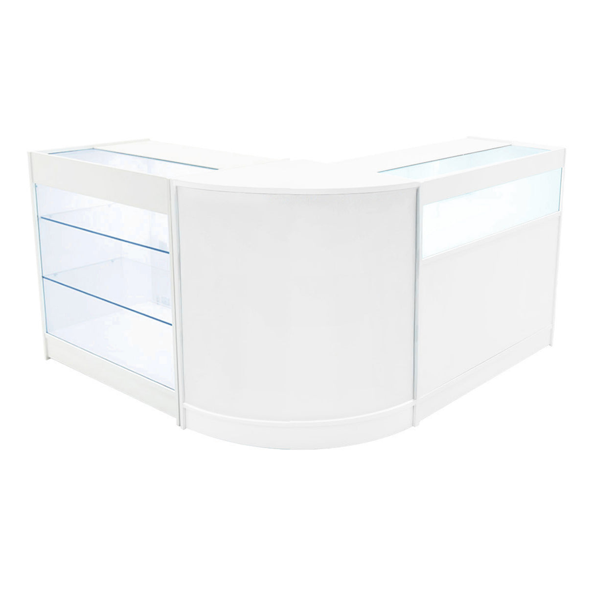 Set Mostradores Comerciales con Luz LED "TRITON" CM60 + K900 + B900 – Blanco