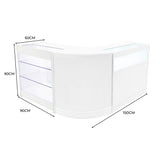 Set Mostradores Comerciales con Luz LED "TRITON" CM60 + K900 + B900 – Blanco