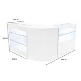 Set Mostradores Comerciales con Luz LED "HERA" CM60 + K900 + C900 – Blanco