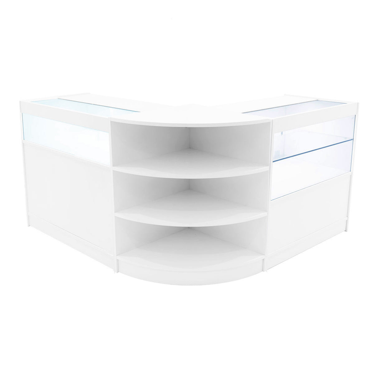 Set Mostradores Comerciales con Luz LED "HARMONIA" LM60 + B900 + C900 – Blanco