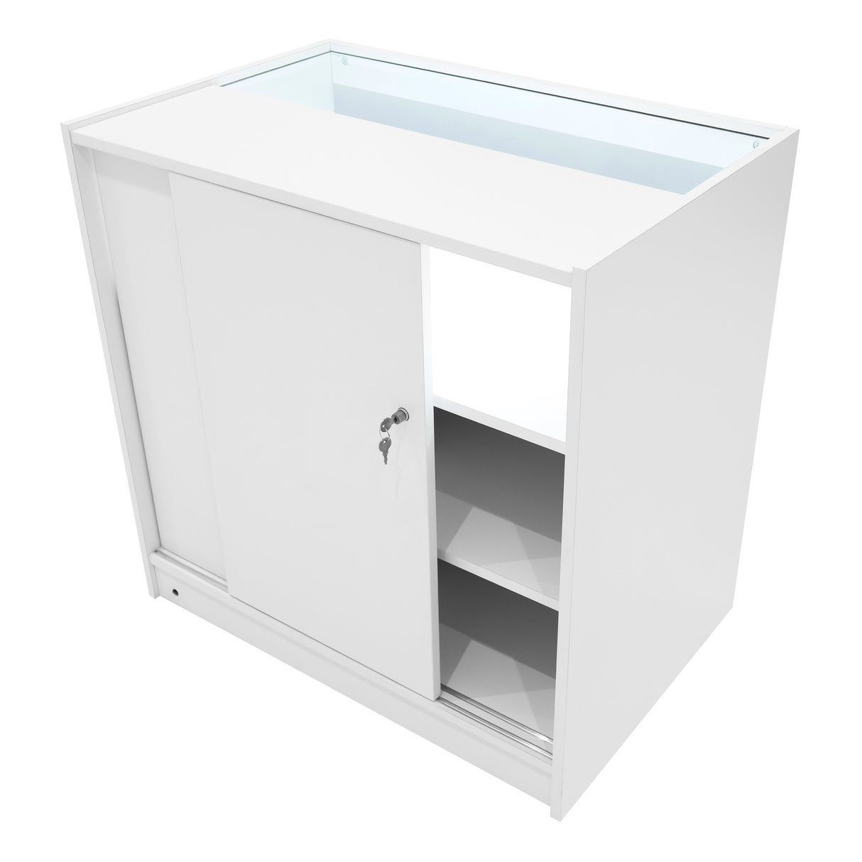 Set Mostradores Comerciales con Luz LED "LUNA" CM60 + 2xB900 + TB60 – Blanco