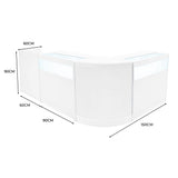 Set Mostradores Comerciales con Luz LED "LUNA" CM60 + 2xB900 + TB60 – Blanco