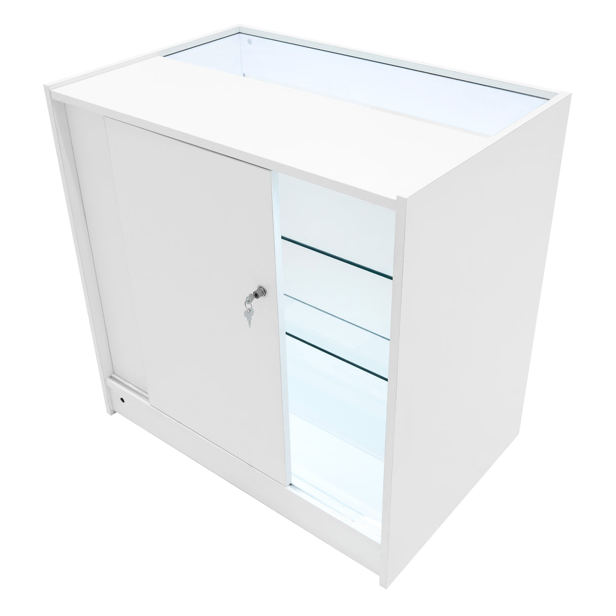 Set Mostradores Comerciales con Luz LED "POLARIS" CM60 + B900 + K900 + TB60 – Blanco