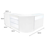 Set Mostradores Comerciales con Luz LED "POLARIS" CM60 + B900 + K900 + TB60 – Blanco