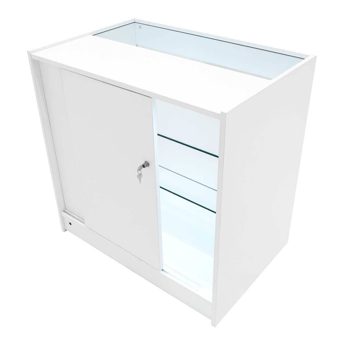 Set Mostradores Comerciales con Luz LED "VEGA" CM60 + K900 + C900 + TB60 – Blanco