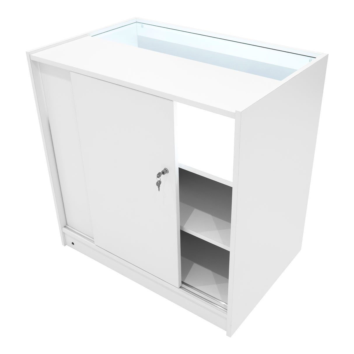 Set Mostradores Comerciales con Luz LED "SAGITTARIUS " LM60 + 2xB900 + TB60 – Blanco