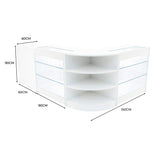 Set Mostradores Comerciales con Luz LED "ASTRO" LM60 + 2xK900 + TB60 – Blanco