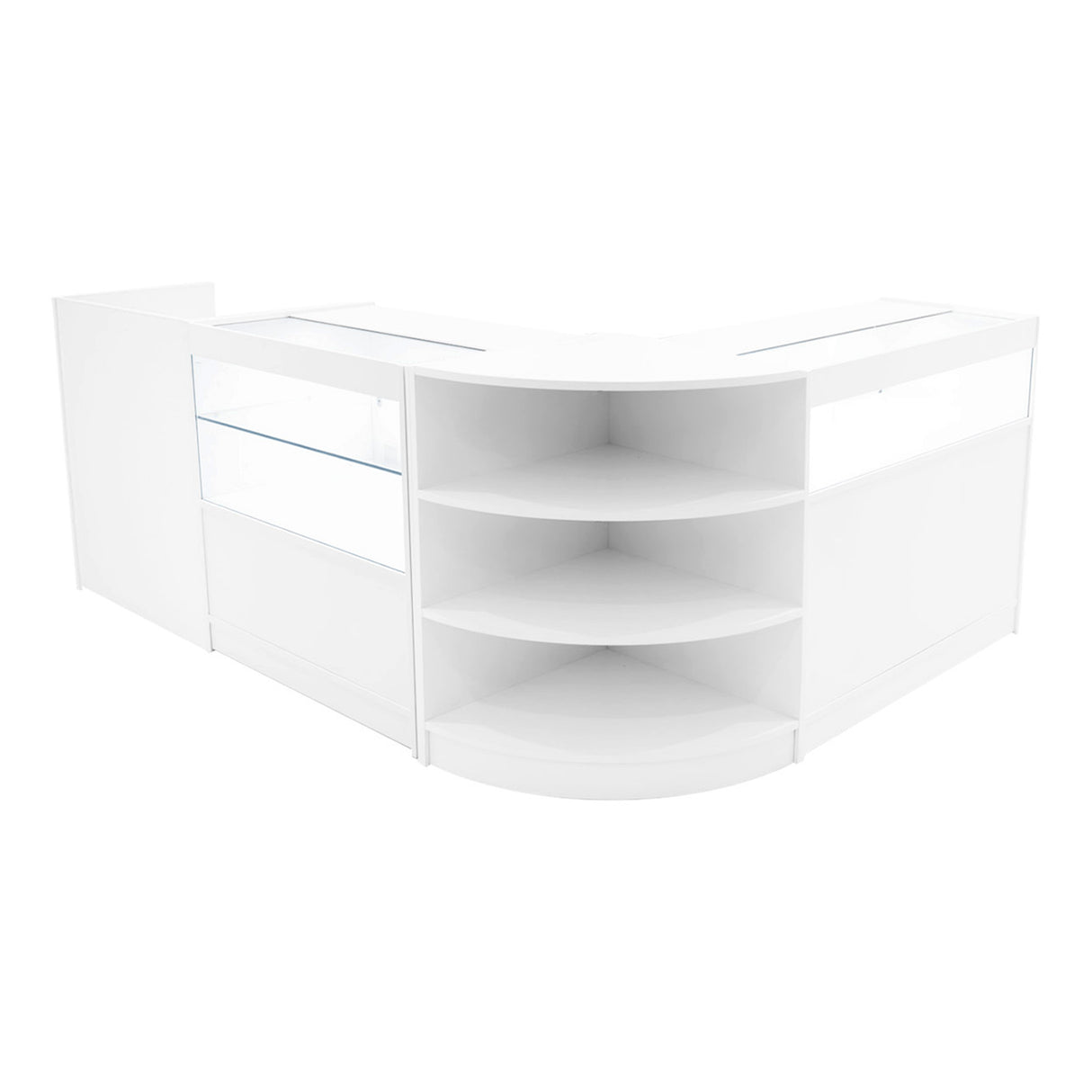 Set Mostradores Comerciales con Luz LED "EUROPA" LM60 + B900 + C900 + TB60 – Blanco