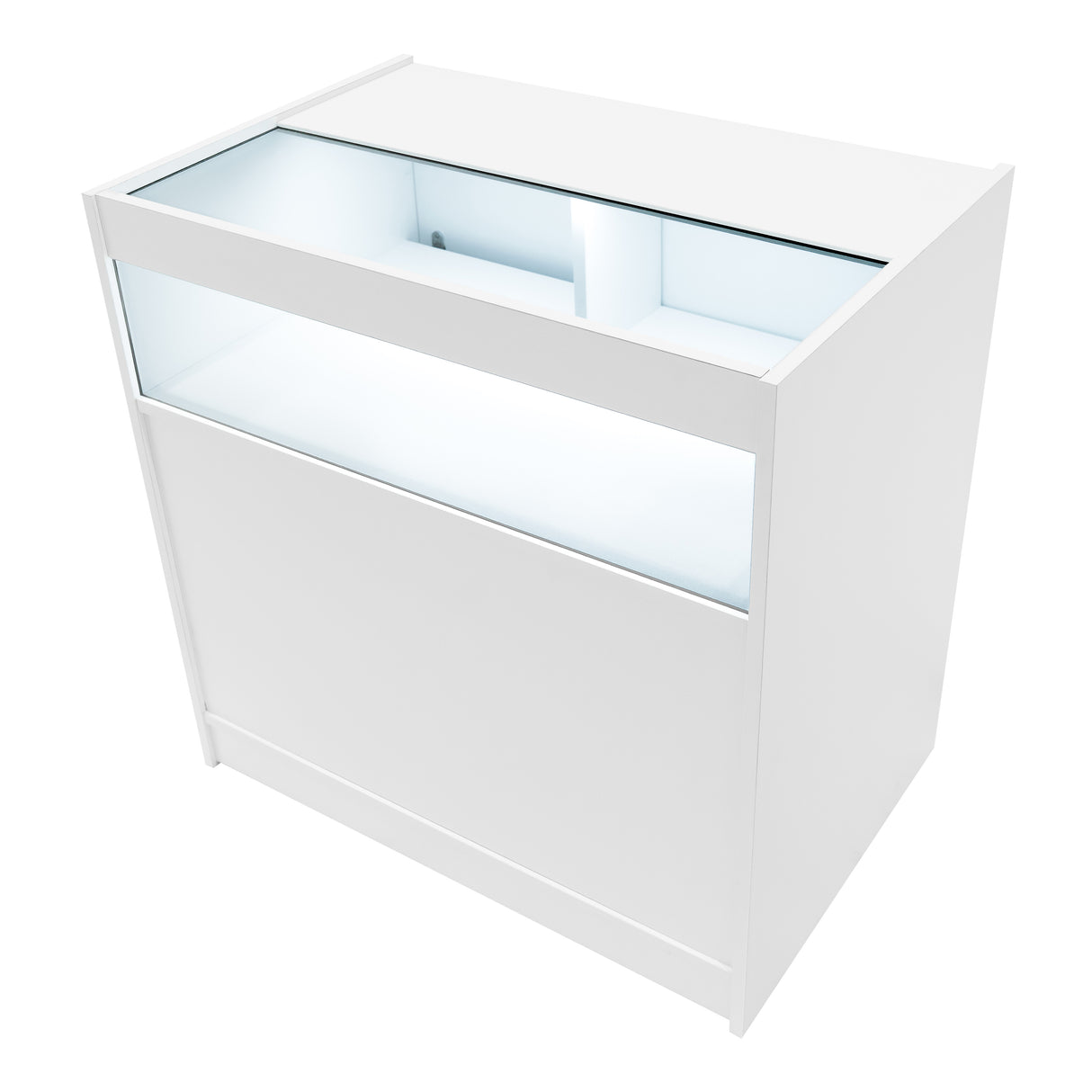 Set Mostradores Comerciales con Luz LED "EUROPA" LM60 + B900 + C900 + TB60 – Blanco