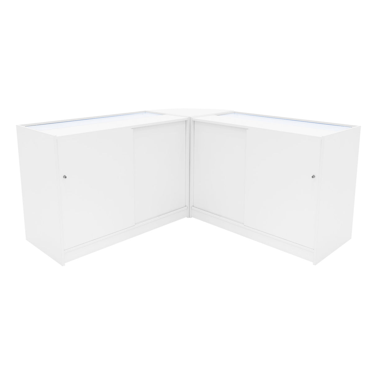 Set Mostradores Comerciales con Luz LED "HELIOS"  CM60+ 2x K1200 – Blanco