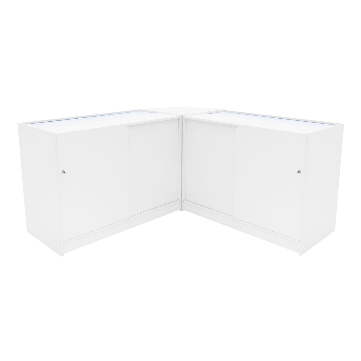 Set Mostradores Comerciales con Luz LED "ADONIS" CM60 + B1200 + C1200 – Blanco