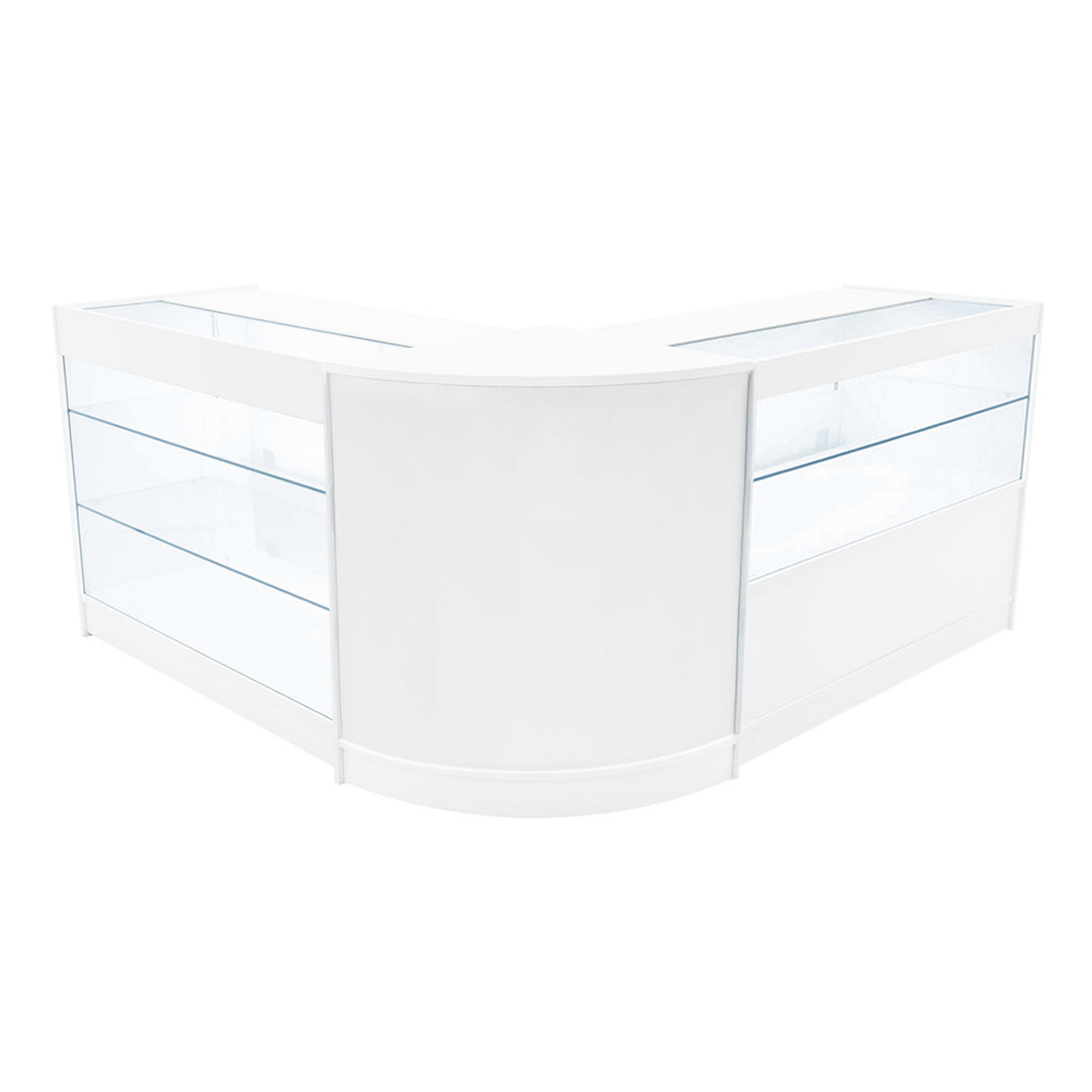 Set Mostradores Comerciales con Luz LED "HERA" CM60 + K1200 + C1200 – Blanco