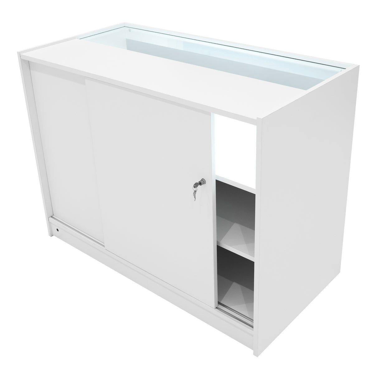 Set Mostradores Comerciales con Luz LED "TRITON" CM60 + K1200 + B1200 – Blanco