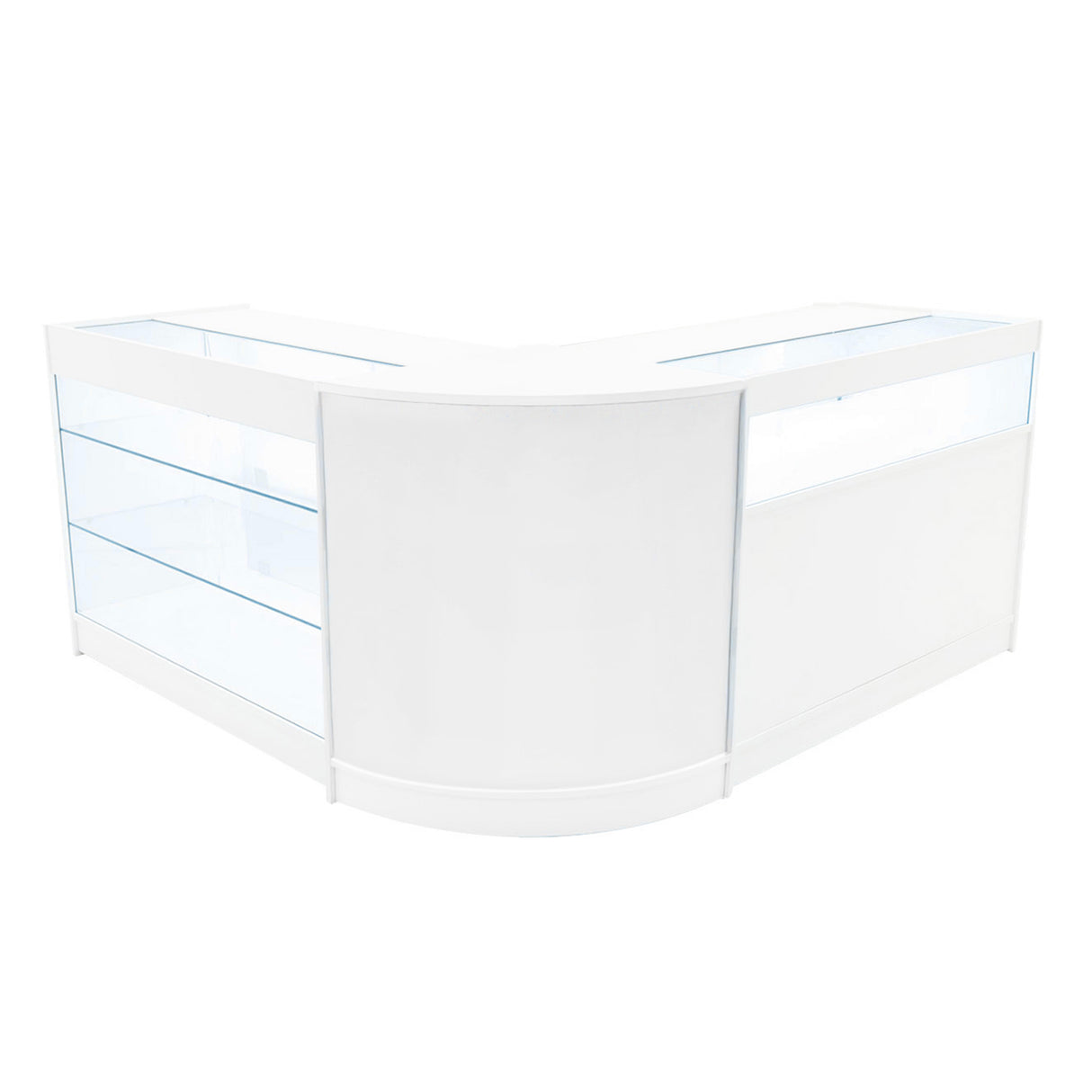 Set Mostradores Comerciales con Luz LED "TRITON" CM60 + K1200 + B1200 – Blanco