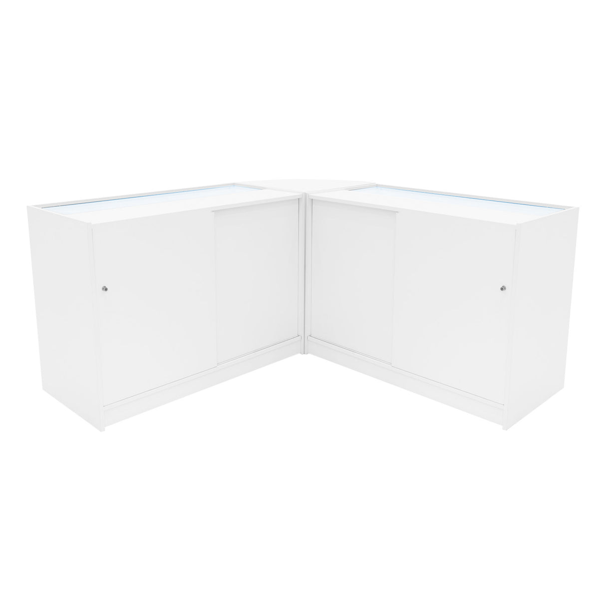 Set Mostradores Comerciales con Luz LED "HERA" CM60 + K1200 + C1200 – Blanco