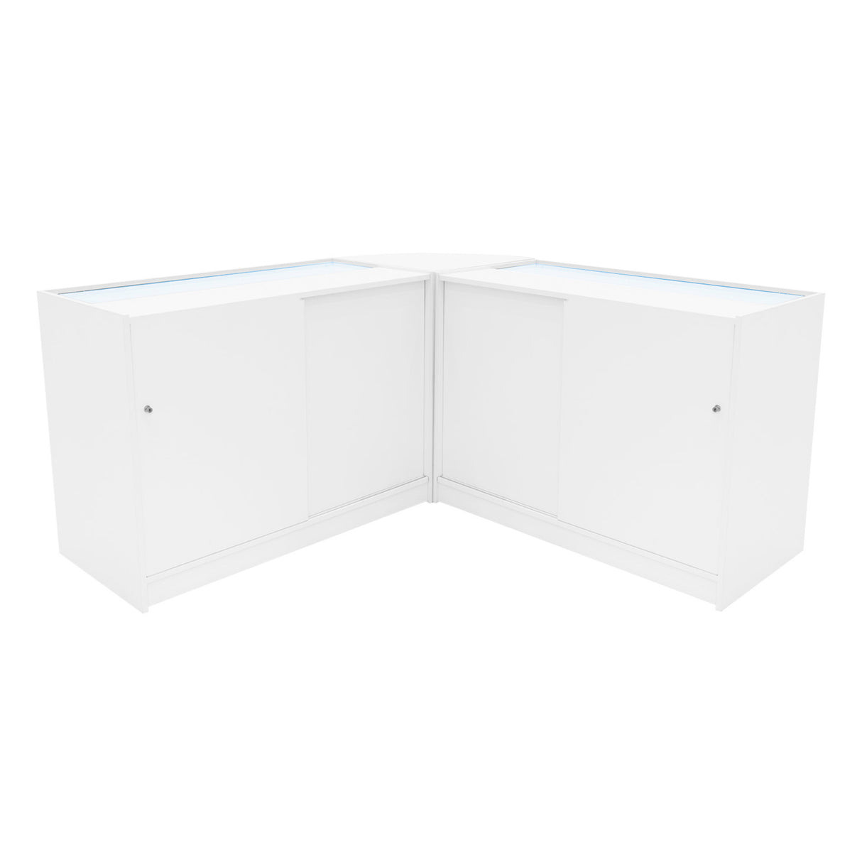 Set Mostradores Comerciales con Luz LED "TRITON" CM60 + K1200 + B1200 – Blanco