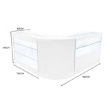 Set Mostradores Comerciales con Luz LED "HERA" CM60 + K1200 + C1200 – Blanco