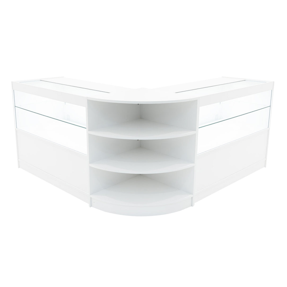 Set Mostradores Comerciales con Luz LED "ANDROMEDA" LM60+ 2x C1200 – Blanco