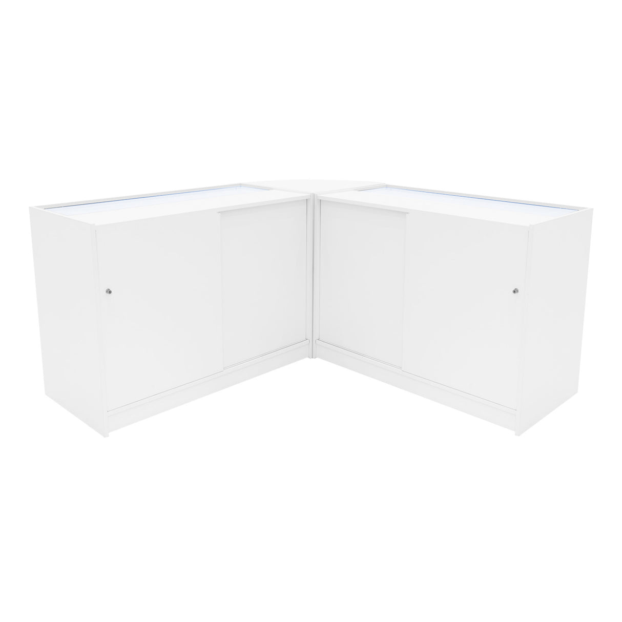 Set Mostradores Comerciales con Luz LED "ANDROMEDA" LM60+ 2x C1200 – Blanco