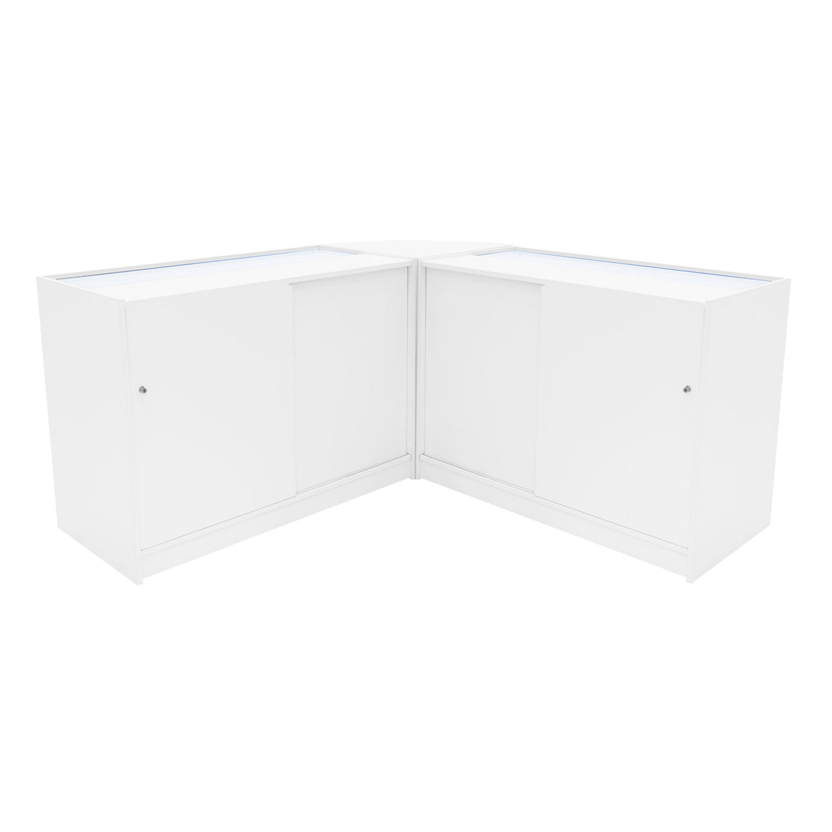 Set Mostradores Comerciales con Luz LED "HARMONIA" LM60 + B1200 + C1200 – Blanco